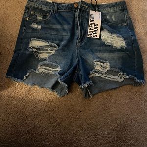 Rainbow shorts size 18 plus blue Jean material